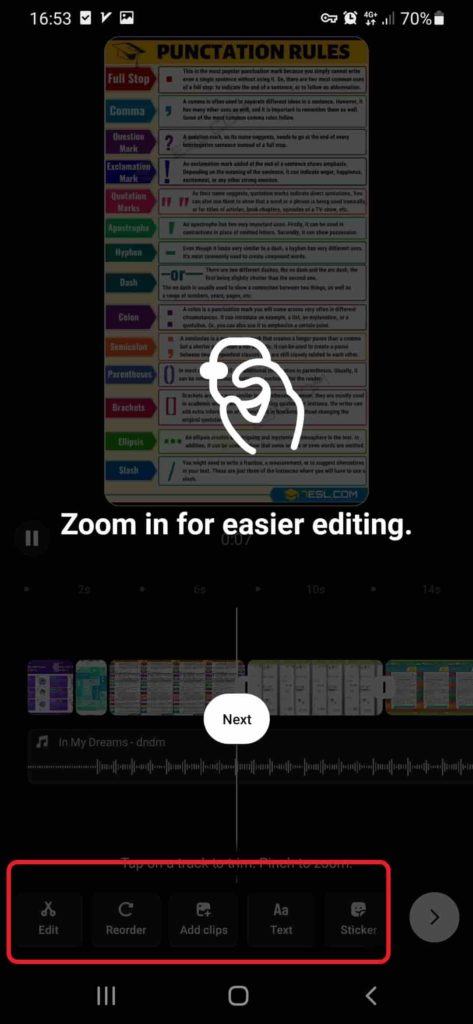 make a reel with pictures & music
