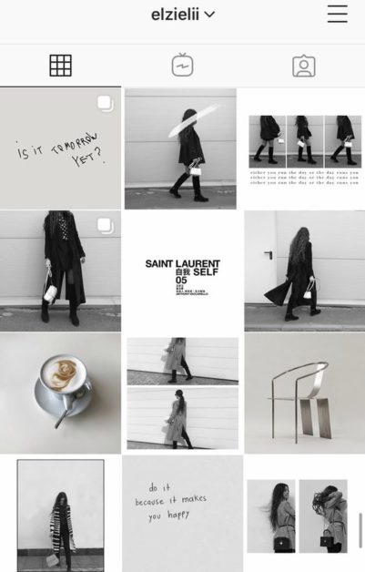 grayscale Instagram feed idea