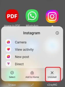 uninstall-reinstall instagram