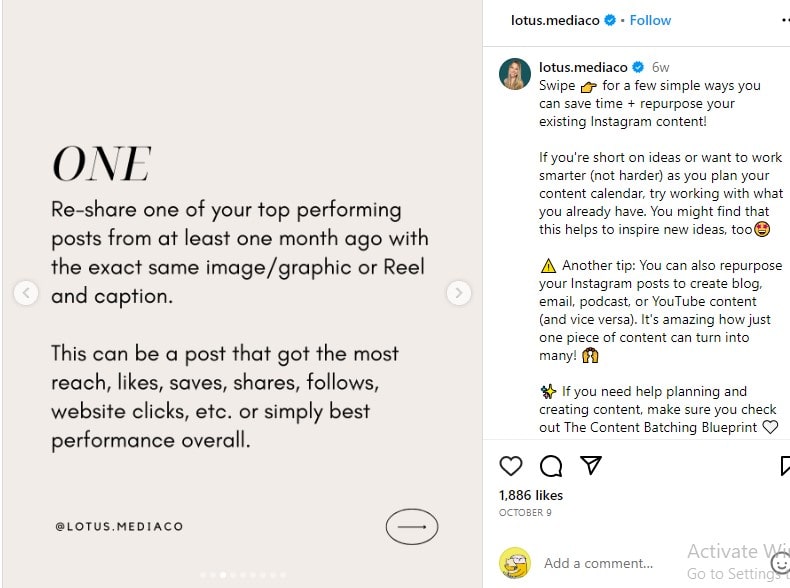 recycle Instagram content