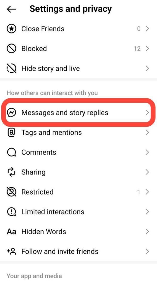 Messages and story replies