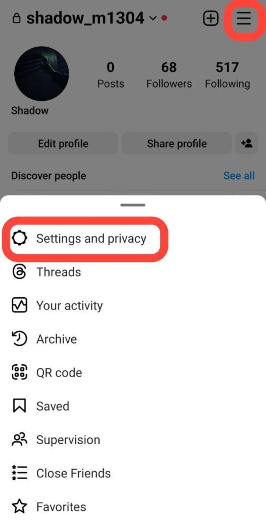 Settings and privacy