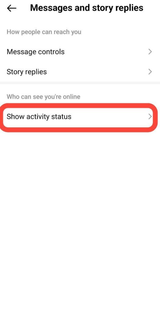 Show activity status