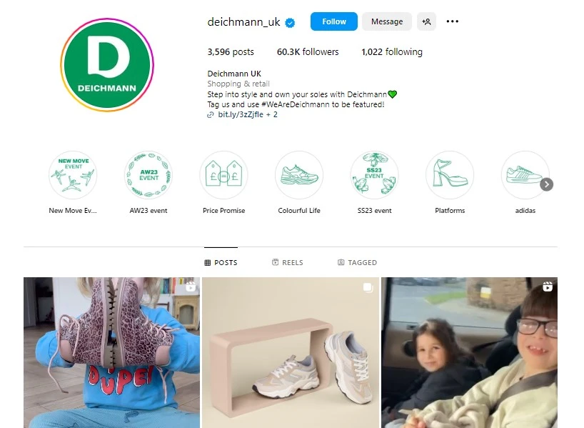 Deichmann Instagram page 