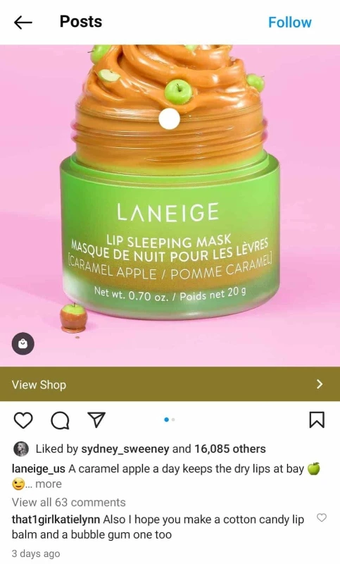 Instagram shopping links