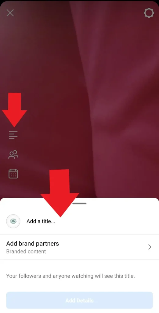 adding title to Instagram live