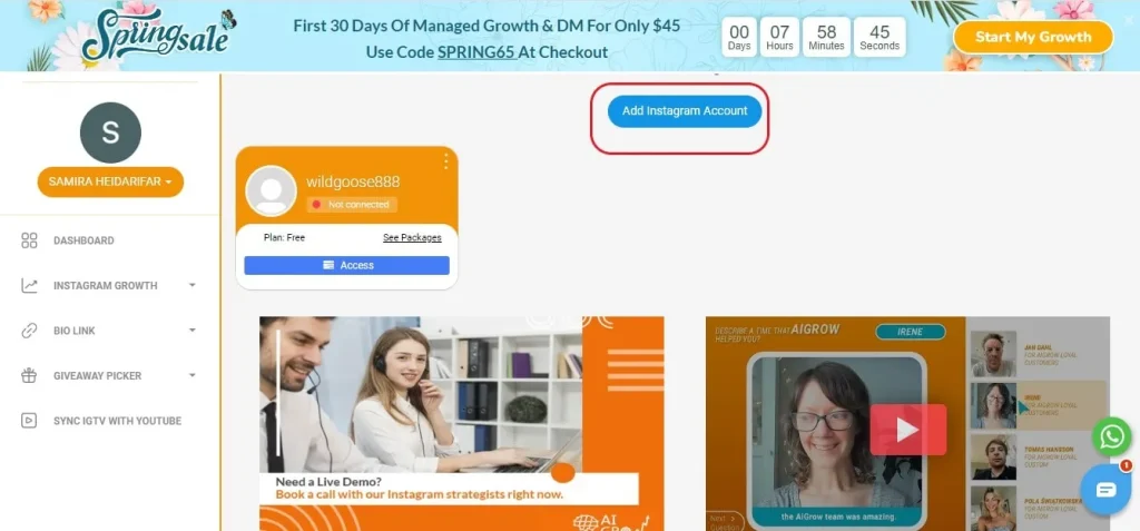 how to get people to follow you on Instagram with AiGrow
