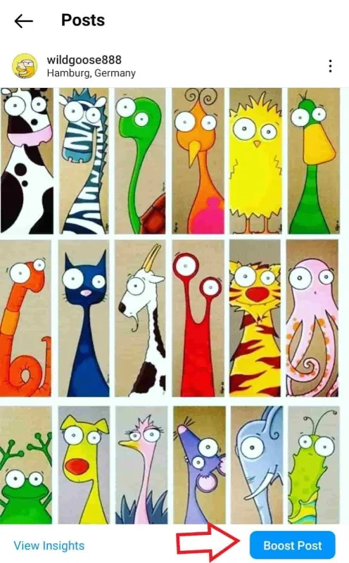 Instagram post boosting