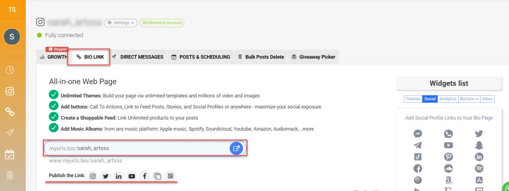 AiGrow link in bio tool