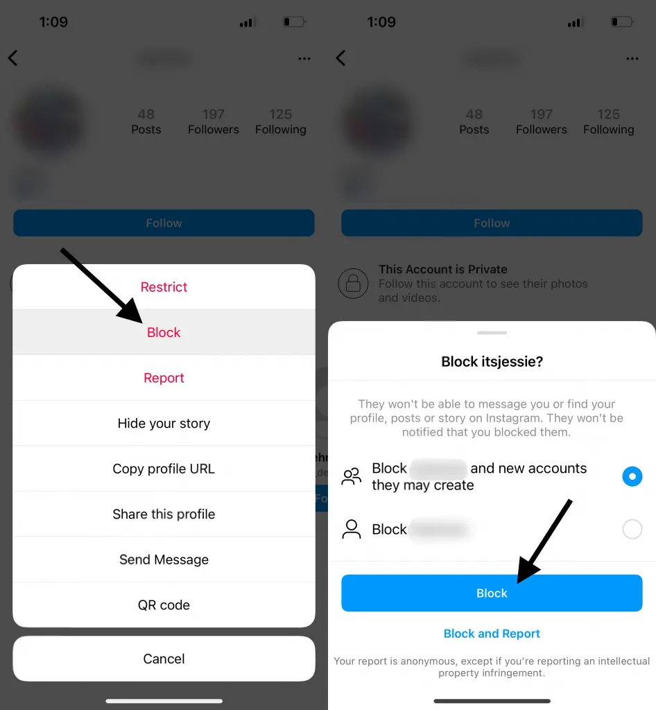 Block Someone Through Their Profile