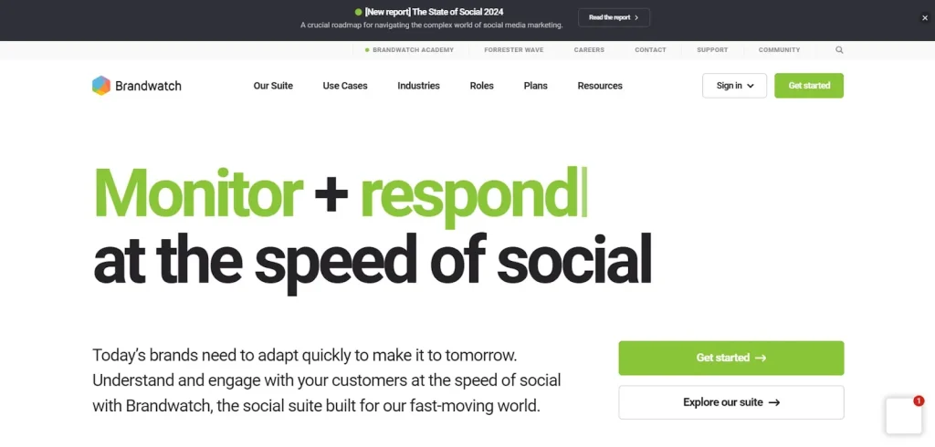 Brandwatch homepage - another influencer marketplace