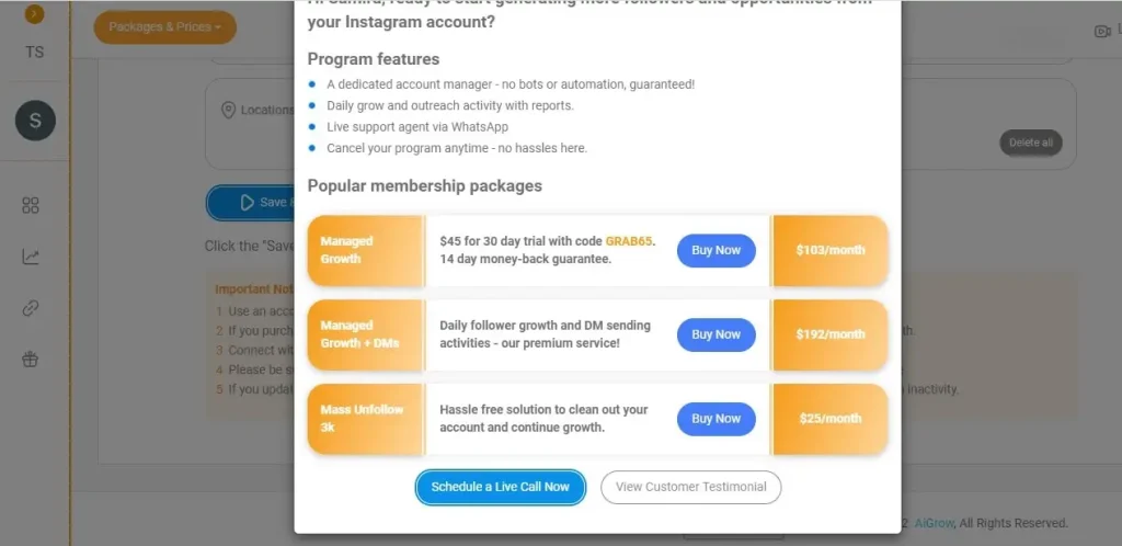 Instagram follower management plans