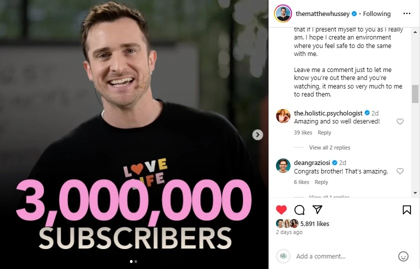 celebrating milestones on Instagram post