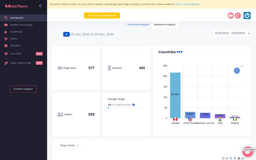 WatchThemLive: session Replay