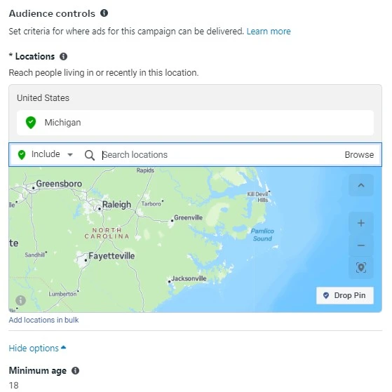 audience targeting on Ads manager