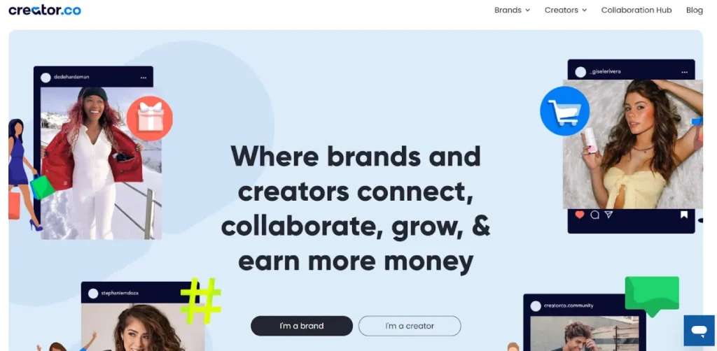 Creator.co homepage