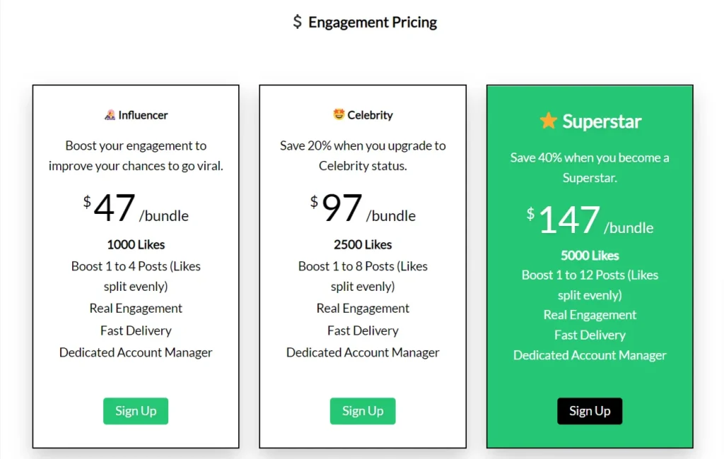 social sensei Instagram engagement boost pricing plans