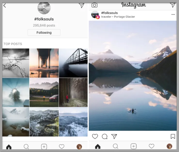 posts suggested by hashtags