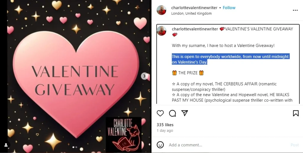 Giveaway eligibility criteria