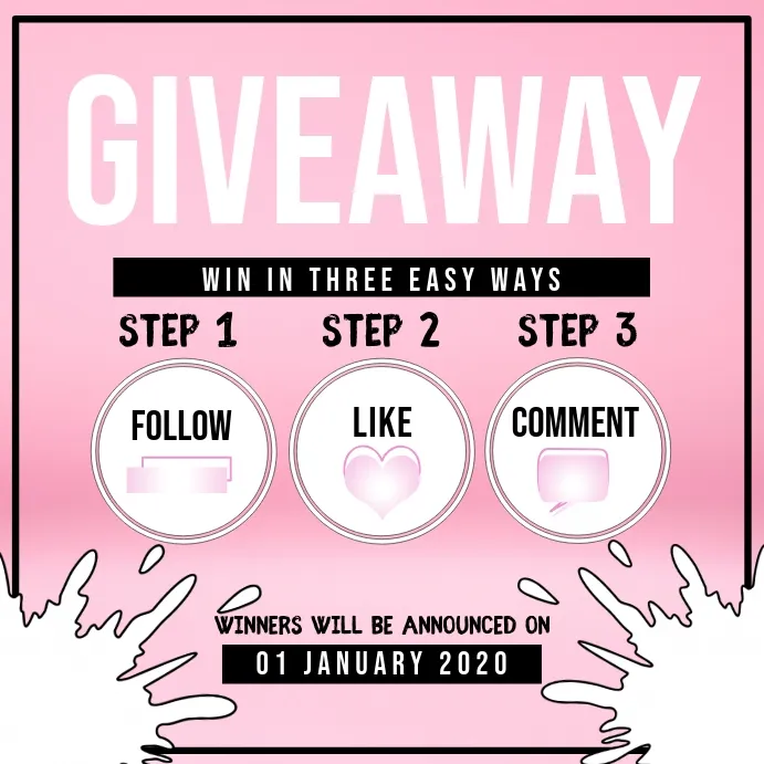 Instagram giveaway template for posts