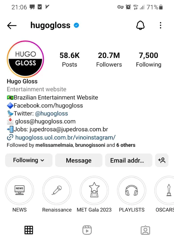 linking to social media in Instagram bio