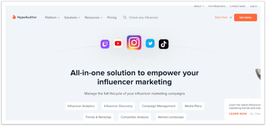 Hype Auditor homepage