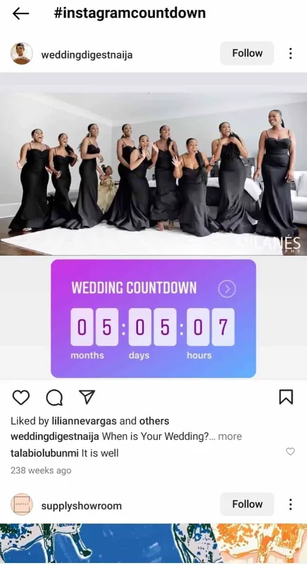 Instagram countdown stories