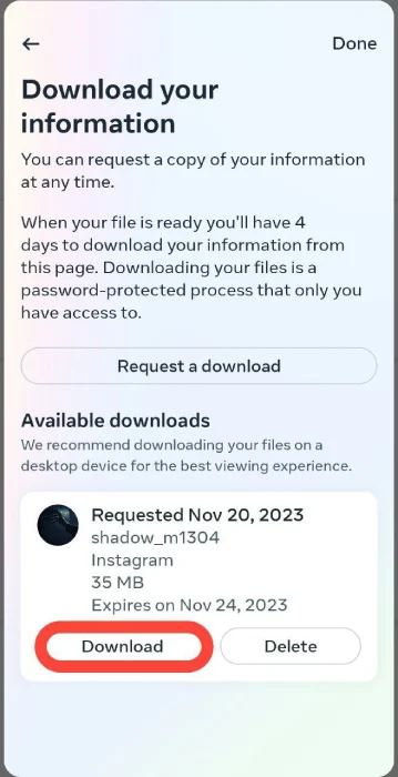 Final step - Downloading information