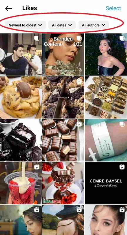 Instagram likes history