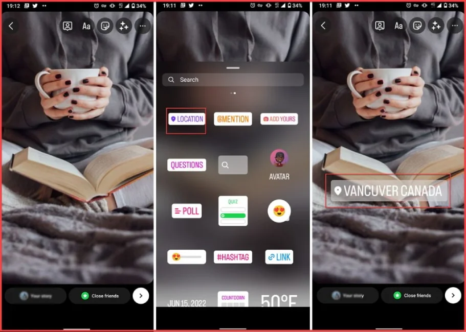 add location to instagram stories