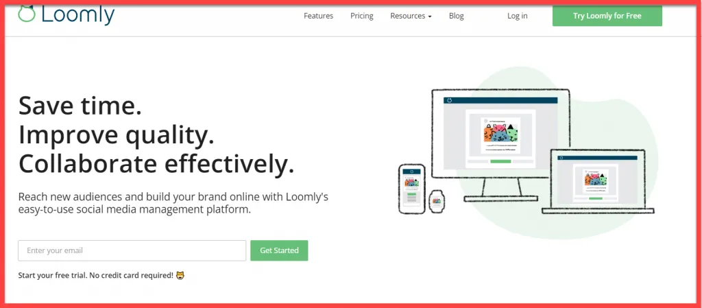 Loomly homepage