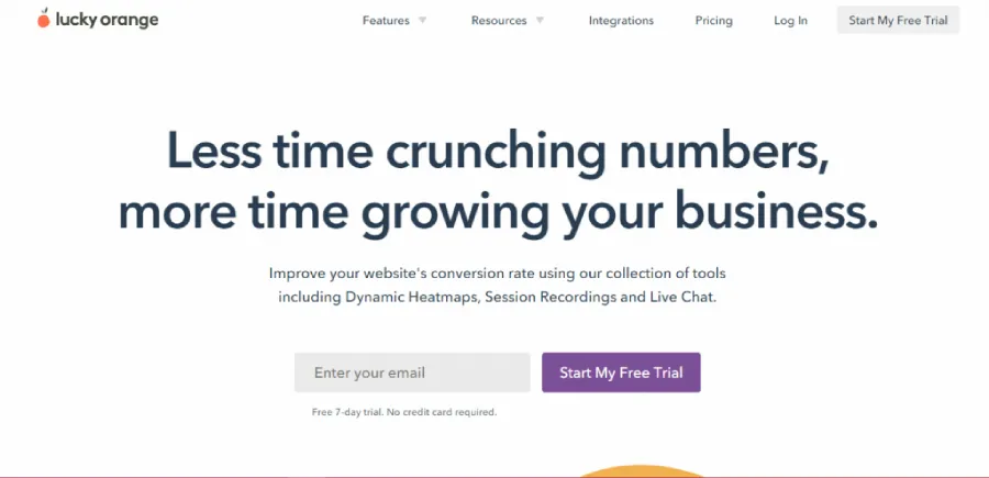 lucky orange landing page