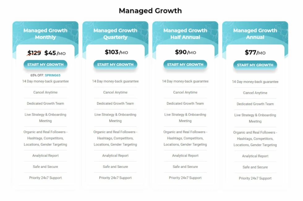 AiGrow's Managed Growth package 
