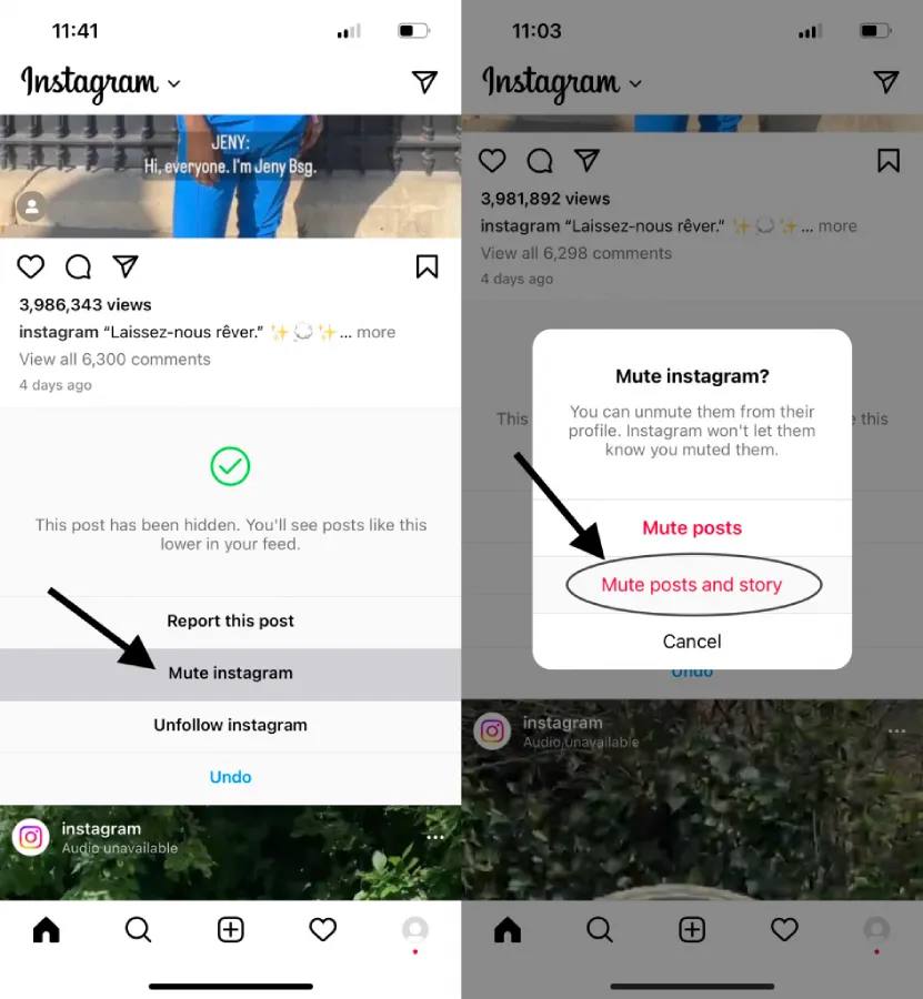 Mute Someone’s Post Through The Instagram Feed