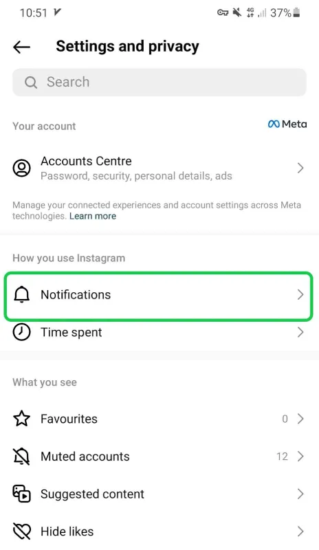 turn on quiet mode on Instagram