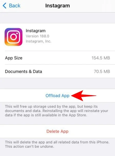 instagram offload