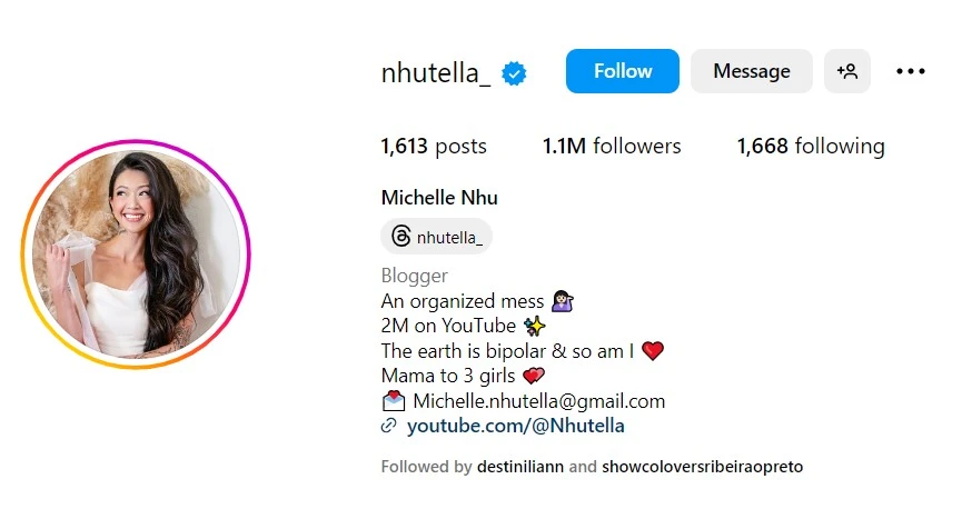 Optimized Instagram bio