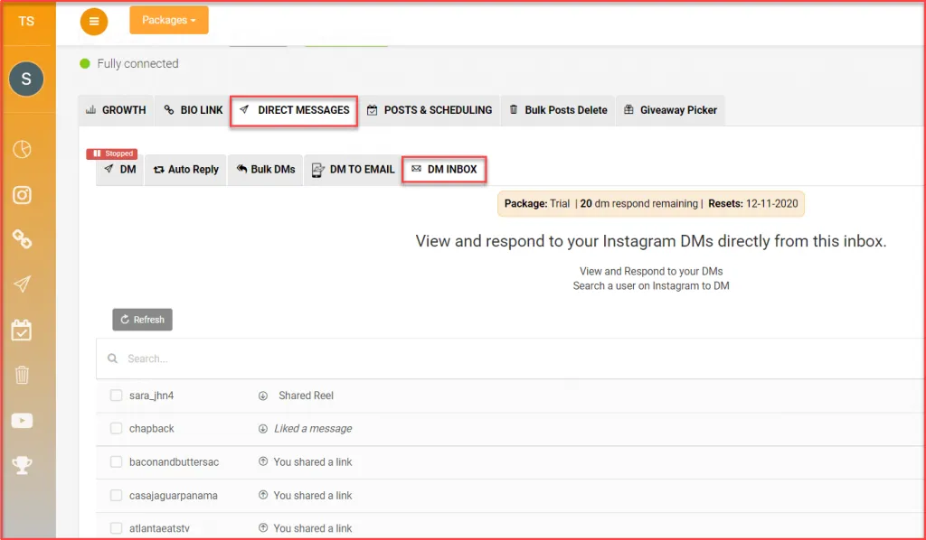 AiGrow DM inbox tool
