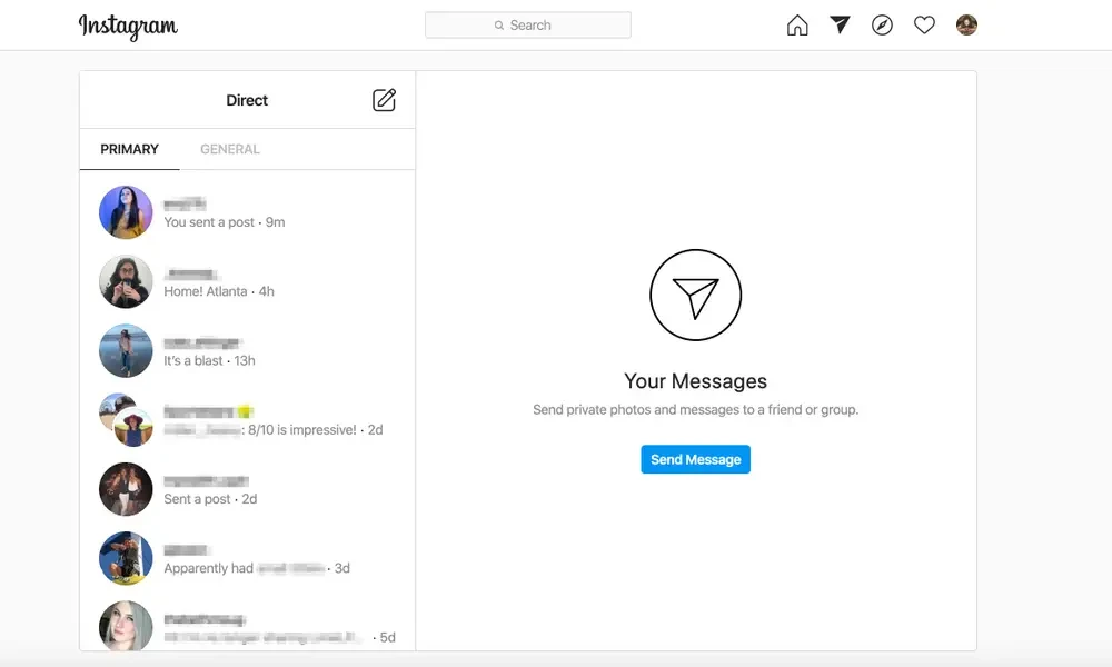 unsending a message on Ig web