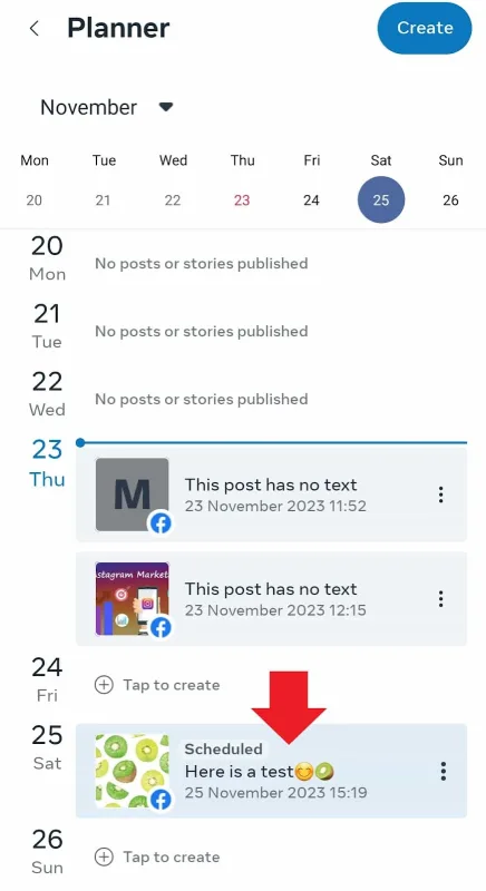 Instagram post scheduling on the mobile