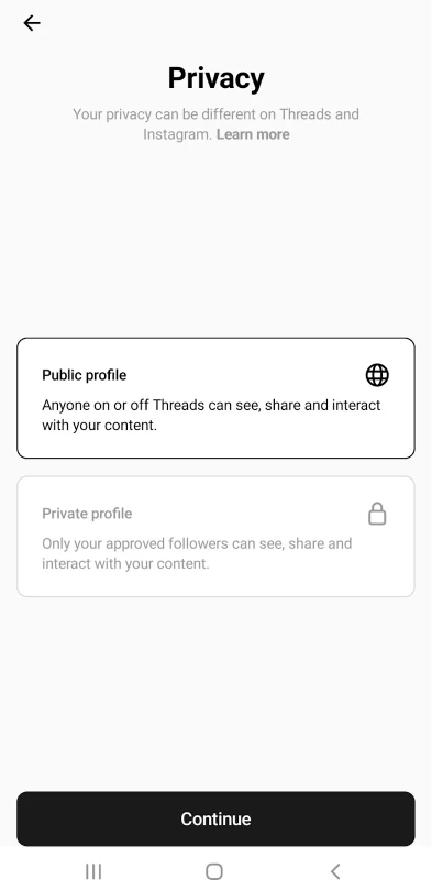 threads: account privacy
