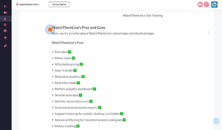 WatchThemLive: Heatmaps