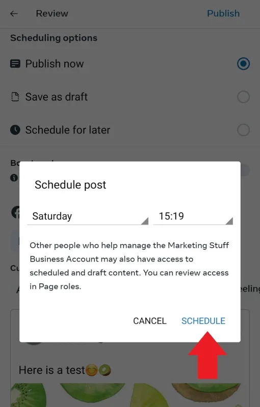 schedule an Instagram post free