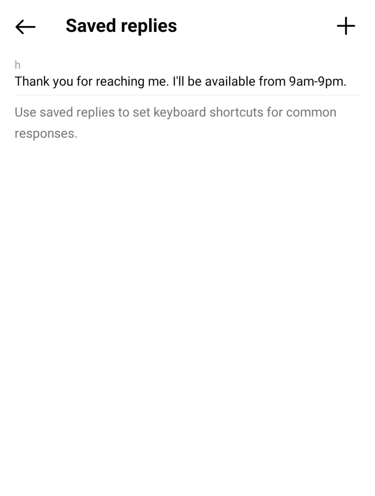 Saved replies on Instagram