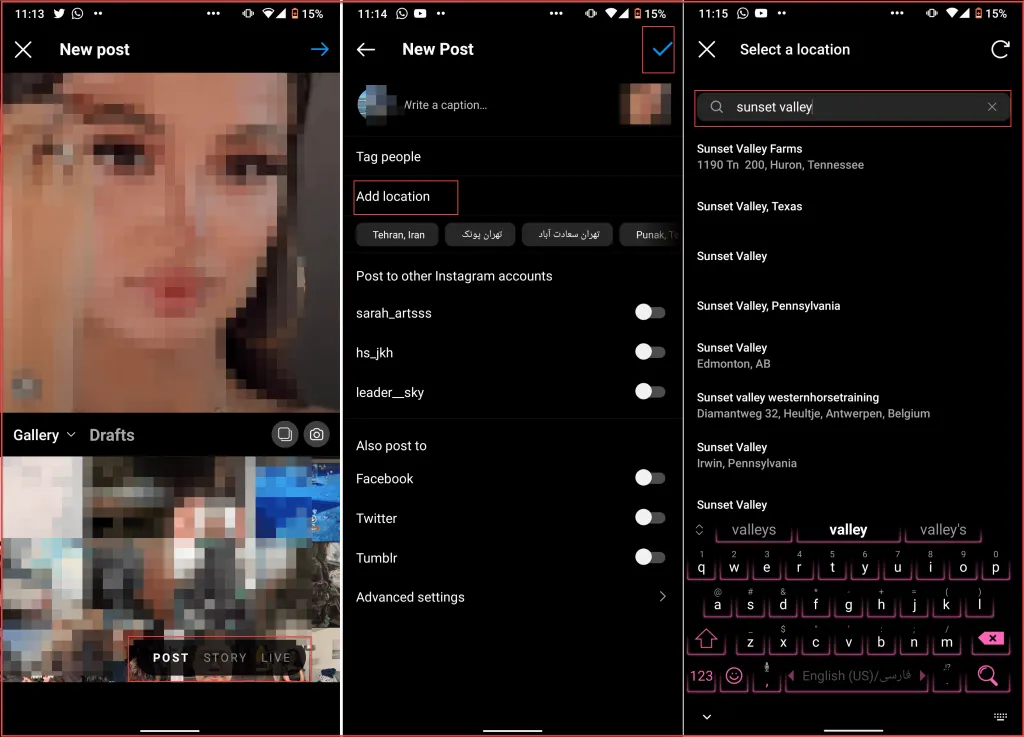 Add location to Instagram posts