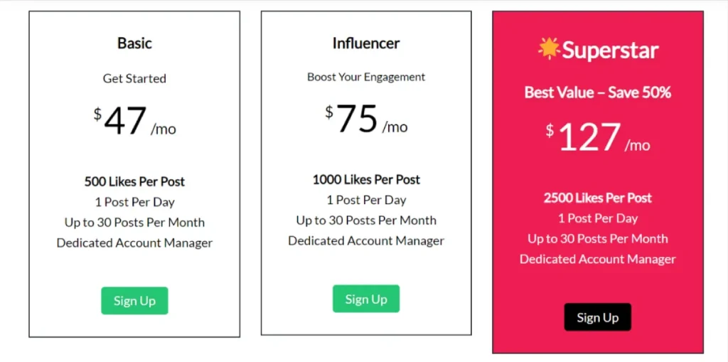 social sensei tik tok growth pricing plans
