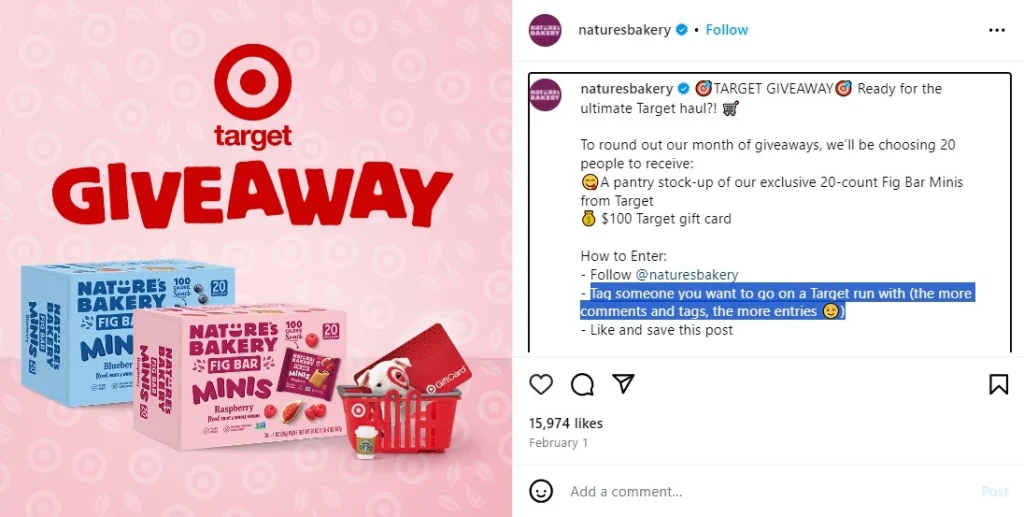 Tag friends to enter the giveaway