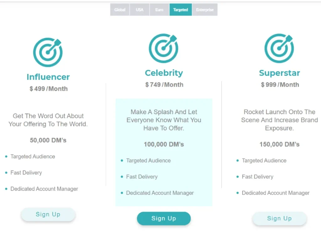 social sensei influencer marketing targeted plans