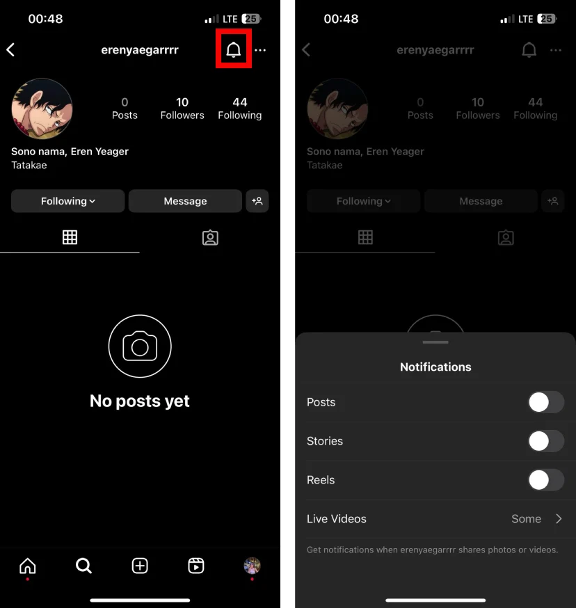turn on notification