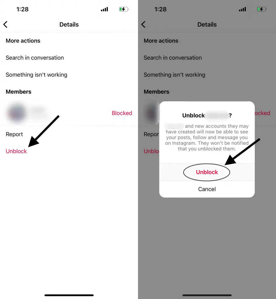 Unblock Someone’s Profile In Direct Messages